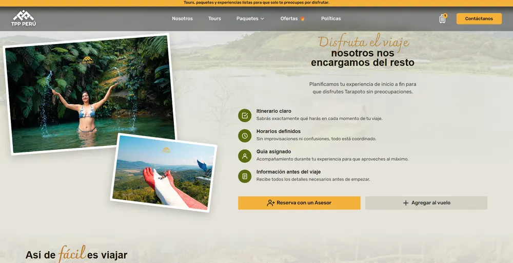 TPP Peru - Hotel y Tours: página web, vista 3