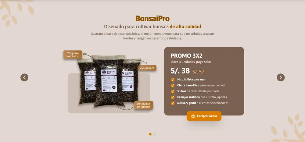 Wasi Bonsai: página web, vista 1