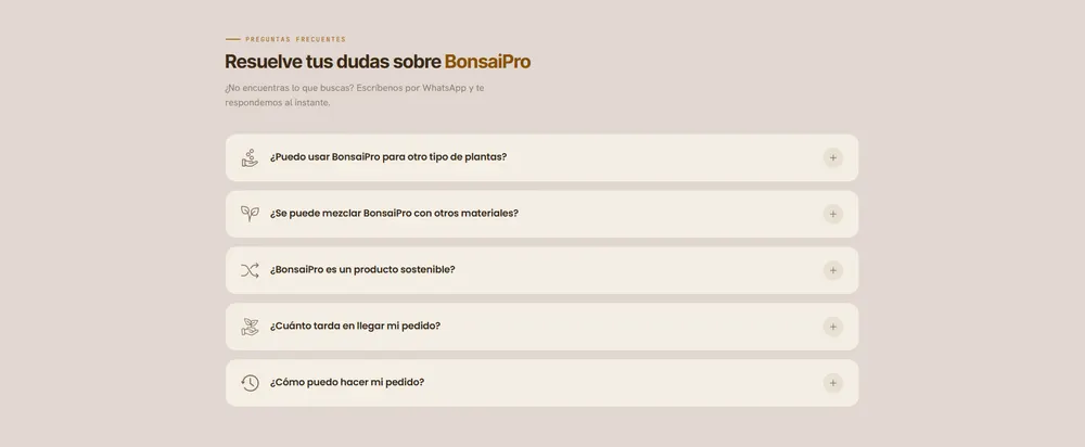 Wasi Bonsai: página web, vista 3